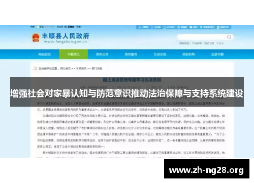 增强社会对家暴认知与防范意识推动法治保障与支持系统建设